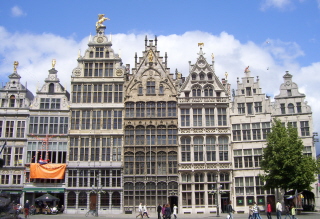 Foto der Gildehäuser in Antwerpen am Grote Markt