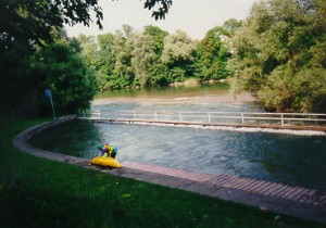 Foto von der Mndung des Eiskanals in den Lech