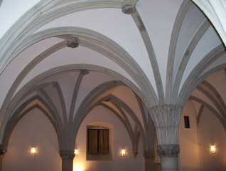 Foto vom Gewölbe der Leonhardskapelle