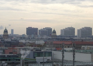 Foto vom Blick auf Berlin von der Reichstagskuppel aus gesehen