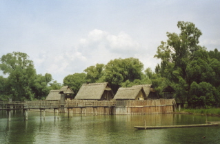 Foto der Pfahlbauten im Bodensee bei Uldingen