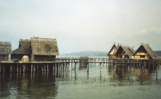 Foto der Pfahlbauten im Bodensee bei Uldingen