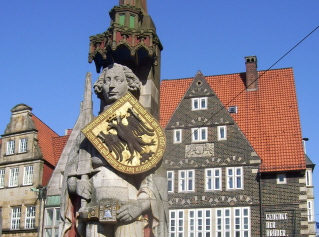 Foto von Roland dem Riesen in Bremen am Rathaus