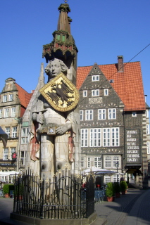 Foto von Roland dem Riesen in Bremen am Rathaus