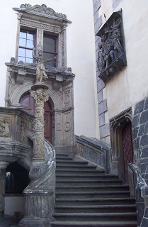 Foto der historischen Rathaustreppe am Rathaus in G&ouml;rlitz