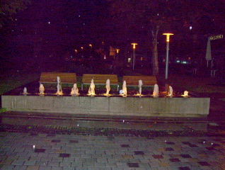 Foto vom Hofgartenbrunnen in Immenstadt bei Nacht