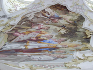 Foto vom Fresko in der Schlosskapelle von Schloss Wolfsthurn bei Mareit-Ratschings