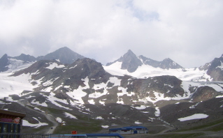 Foto von der Aussicht auf die 3000er Bergkette im Stubaital