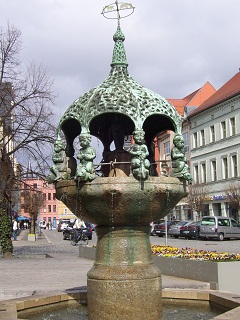 Foto vom Marktbrunnen in Aschersleben