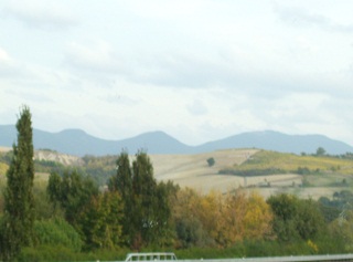 Foto von der Toscana auf der Fahrt nach Rom