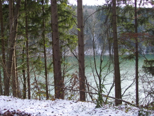 Foto vom winterlichen Lech bei Schongau