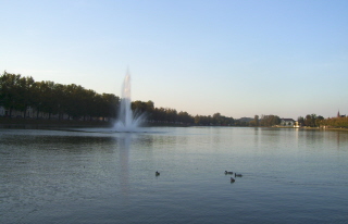 Foto vom Springbrunnen im Pfaffenteich in Schwerin