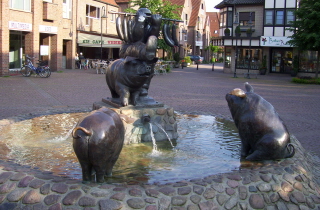 Foto vom Wurstträgerbrunnen in Versmold