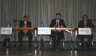 Foto von der Podiumsdiskussion der Bürgermeisterkandidaten