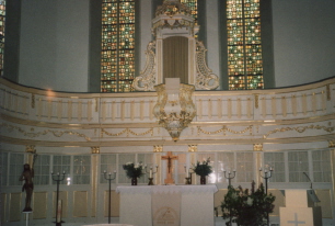 Foto vom Altarraum der Bachkirche in Arnstadt