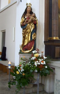 Foto der Muttergottes in der Kapuzinerkirche in Aschaffenburg