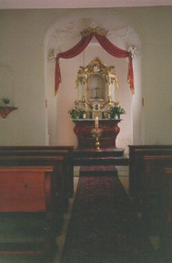 Foto vom Altar der Kapelle St. Leonhard in Bannacker