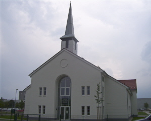Foto der neuen Mormonen-Kirche in Augsburg