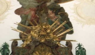 Foto vom Auszugsfresko der St.-Antonius-Kapelle in Augsburg