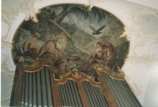 Foto vom Orgelfresko der St.-Antonius-Kapelle in Augsburg
