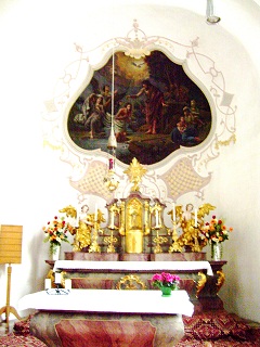 Foto vom Altar der Spitalkirche St. Johannes in Bad Reichenhall