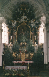 Foto vom Hochaltar in St. Nikolaus in Murnau