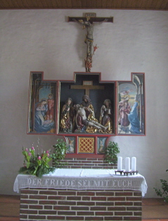 Foto vom Altar in St. Leonhard in Gaisbeuren