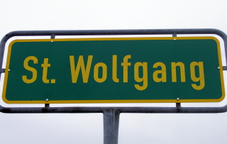 Foto vom Ortsschild des Weilers St. Wolfgang, Stadt Leutkirch