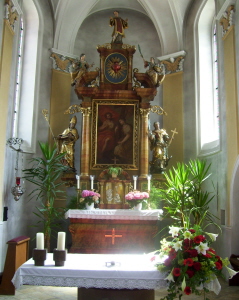 Foto vom Altar in St. Margareta in Mühlhausen