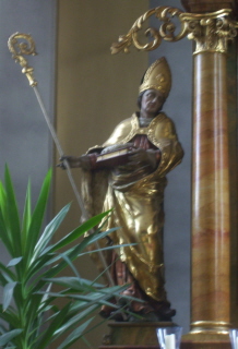 Foto der Ulrichsfigur in St. Margareta in Mühlhausen