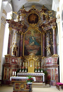 Foto vom Altar in Beatä Mariä Virginis in Bamberg