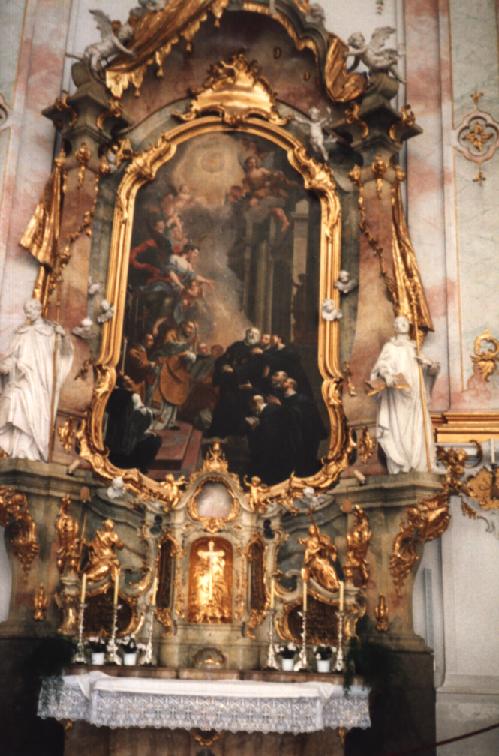 Foto vom Seitenaltar der Klosterkirche Ettal