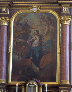 Foto vom Gemälde am linken Seitenaltar in St. Jakobus in Greding
