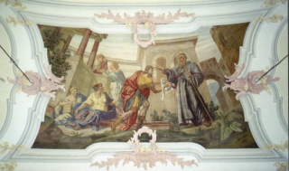 Foto vom Langhausfresko in St. Nikolaus in Sallach