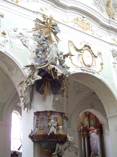 Foto der Kanzel in St. Georg in Ochsenhausen