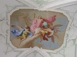 Foto vom zweiten Fresko im linken Seitenschiff in St. Georg in Ochsenhausen