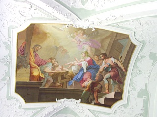 Foto vom dritten Fresko im linken Seitenschiff in St. Georg in Ochsenhausen
