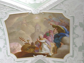 Foto vom dritten Fresko im rechten Seitenschiff in St. Georg in Ochsenhausen