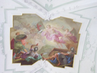 Foto vom fünften Fresko im linken Seitenschiff in St. Georg in Ochsenhausen