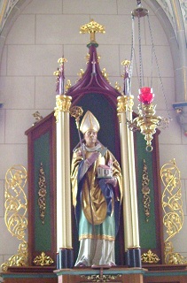 Foto der Wolfgangsfigur in St. Wolfgang in Dietenwengen