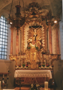 Foto vom Altar in St. Dionysius in Pipinsried