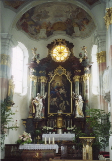 Foto vom Hochaltar in St. Stephan in Seebach