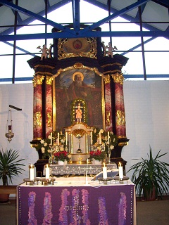 Foto vom Altar in St. Andreas in Adelschlag