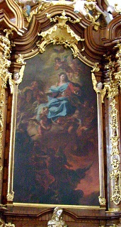 Foto vom Gemälde am Marienaltar in der Schutzengelkirche in Eichstätt
