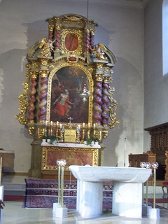 Foto vom Altar in St. Andreas in Wellheim