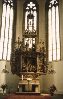 Foto vom Altar der Kaufmannskirche in Erfurt
