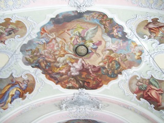 Foto vom Vierungsfresko in St. Wolfgang in Jochberg