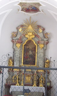 Foto vom Altarbild in der Johannes-Nepomuk-Kapelle in Fieberbrunn