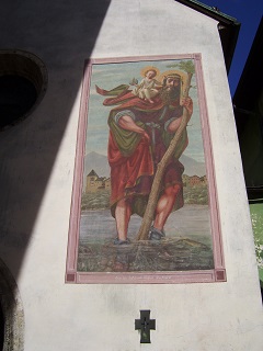 Foto vom Christopherusfresko an der Katharinenkirche in Kitzbühel