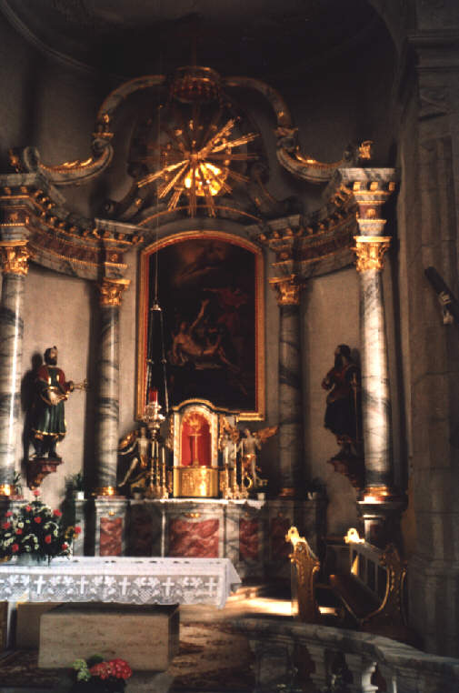Foto vom Altar in St. Laurentius in Ilmspan